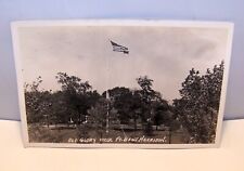 Postcard RPPC Old Glory over Fort Benj. Harrison picture