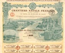 Chantiers Navals Francais Societe Anonyme - French Ship Building Stock Certifica picture