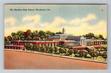 Winchester VA-Virginia, The Handley High School, Vintage c1952 Postcard picture