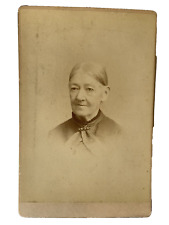 Antique Cabinet Card Circa 1890s Woman Grandma Brooch D Hinkle Germantown PA picture