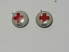 Vintage Lapel Pins Red Cross 1921 -- Lot of 2 picture