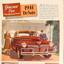 1941 DeSoto Vintage Print Ad Brown, Fluid Drive, Simplimatic Transmission picture