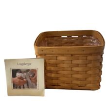 Longaberger 2005 8” Wide Recipe Kitchen Organizer Basket With Protector 18253 picture
