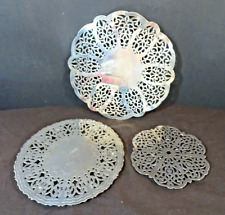 Silver Plate Trivets Set of 3 - 1 is WM Rogers 77  picture