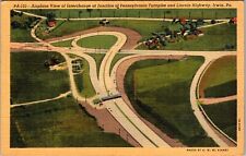 Irwin PA-Pennsylvania, Aerial View Interchange, Vintage Postcard picture