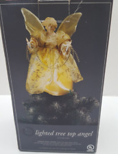 Trim A Home Vintage Lighted Tree Top  Porcelain Faced Angel Gorgeous 10” Tall picture