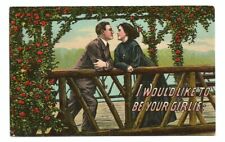 Postcard Romance Couple c1910 Vintage picture