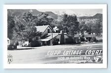 Hwy 24 Colorado Springs Cupp Cottage Court Hotel Motel w/ Trees Postcard C7 picture