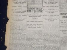 1920 DECEMBER 4 NEW YORK TIMES - MACSWINEY WIDOW HELD AT QUARANTINE - NT 8474 picture