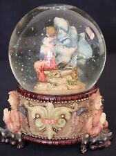 MUSICAL RELIGIOUS CHRISTMAS SNOWGLOBE MARY BABY JESUS ANGELS  HOLY COLLECTIBLE picture
