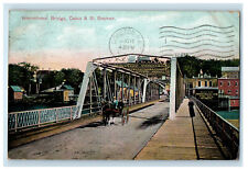 1908 International Bridge Calais and St. Stephen Posted Antique Postcard picture
