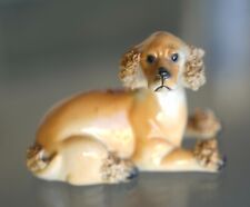 Vintage Ceramic Golden Brown Spaghetti Dog Figurine Spaniel Laying Down 3