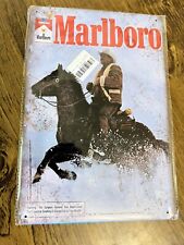 Vintage style MARLBORO COWBOY And HORSE CIGARETTE TIN METAL SIGN 8