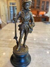 Musketeer  Figurine Faux Marble and Brass Statue Vintage Decor picture