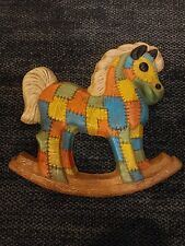Vintage Rocking Horse Patchwork Wall Decor 1970's  MINT picture