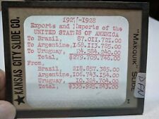 COLORED Glass Magic Lantern Slide DFN EXPORTS AND IMPORTS OF USA IN 1927-1928 picture