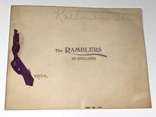 Rare Antique Victorian The Ramblers In England History Program Booklet C.1898 picture