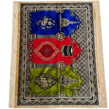 Large Red Blue Green Beige Multicoloured Kaba Islamic Prayer Mat Rug Musallah picture