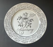 Vintage 25th Anniversary Chatillon Fine Porcelain Plate Silver Edition 10.25” picture
