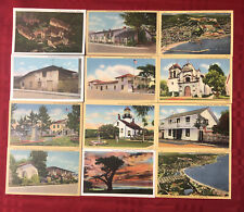 Monterey California Linen Postcard Lot Of 12 ~ Unposted Excellent picture