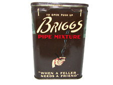 Vintage Briggs Pipe Mixture Hinged Lid Tobacco Tin - 4 1/4 INCHS BY 3 INCHS picture