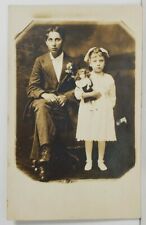 Rppc Most Adorable Children Lovely Girl & Antique Dolly RPPC c1910 Postcard P5 picture