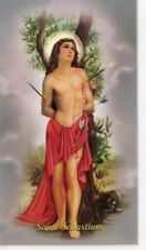 ST. SEBASTIAN - Laminated  Holy Cards.  QUANTITY 25 CARDS picture