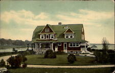 Stone Porch House green roof location unknown ~ c1910 vintage postcard picture