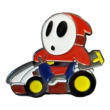 Shy Guy Red Character Enamel Pin Lapel Purse Hat Mario Kart Racing Cartoon New picture