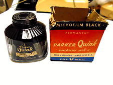 WW2 era  PARKER QUINK INK bottle  -  MICRO-FILM BLACK  - WWII for  V Mail picture