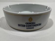 Churchill Inter-Continental Hotel London White w/ Gold Piping 3 Slot Ashtray picture