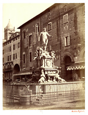 Italy, Bologna, Fountain of Neptune, Photo. Vintage Achilles print, print run al picture