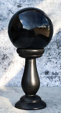 Wicca Occult Witchcraft Witch Black Crystal Glass Gazing Ball On Stand Decor picture