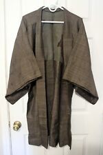 Doro Oshima Tsumugi Haori Brown Mud Dye Silk Mens Kimono Jacket picture