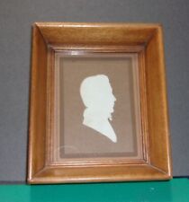Vintage Framed Silhouette White Paper Cut Profile Deep Wood Frame picture
