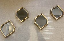Vintage Beautiful Deep Ornate Solid Wood 4 Framed Hexagonal Mirrors /Octagon Set picture