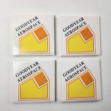 Vintage GOODYEAR AEROSPACE Ceramic Coasters Lot of 4 picture