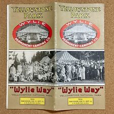 1914 YELLOWSTONE NATIONAL PARK WYLIE CAMPING CO. BROCHURE / MAP picture