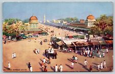 Jeypore India~Street Scene~Riding Elephants~Tent Shops~1910 TUCK Postcard picture