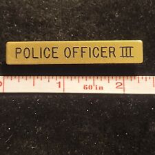Police Officer III gold tone pin lapel tie tack bar Patrol 3 picture
