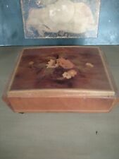 Reuge Music Jewelry Box Wood Inlay Flower Italy Doctor Zhivago “Laura’s Theme” picture