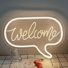 Welcome Neon Sign with 3D Art, Powed by USB. Warm White Neon Sign for home entra picture