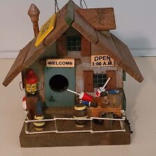 Wooden Bird House, Bait Shop, Folk Art, Decorative 6x6x6 Fishing picture
