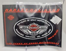 Vintage Harley-Davidson Motorcycles 100 Years Milwaukee Embroidered Oval Patch picture