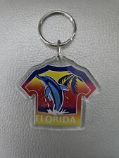 Vintage Florida Acrylic Palm Tree Dolphin Keychain souvenir Collectable  picture