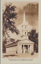 Postcard Martha Mary Chapel Greenfield Village Dearborn Michigan RPPC Edison Int picture