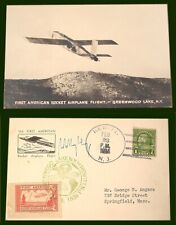 SIGNED Willy Ley 1936 ROCKET MAIL POSTCARD First American Rocket Airplane Flight picture