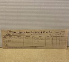 1910 East Broad Top Railroad EBT Way-bill Receipt  picture