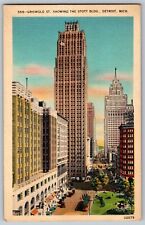 Detroit, Michigan - The David Stott Building at Griswold St. - Vintage Postcard picture