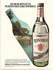 1979 Ronrico Rum Print Ad, Reflects Puerto Rico Island Sexy Couple Kiss Beach picture